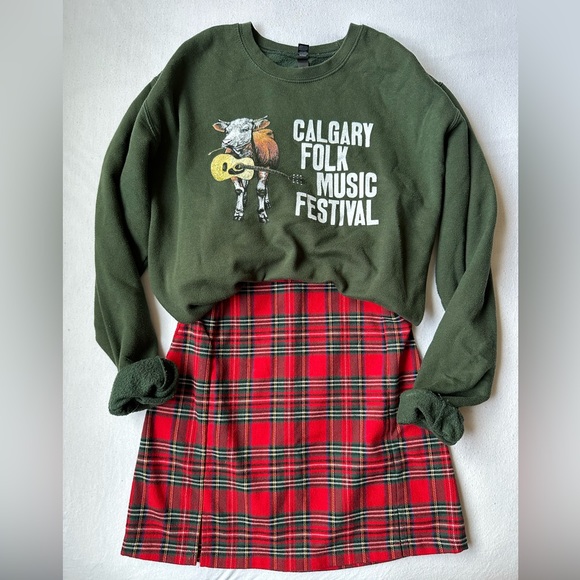 Red Plaid Brandy Melville Cara Skirt - Picture 2 of 15